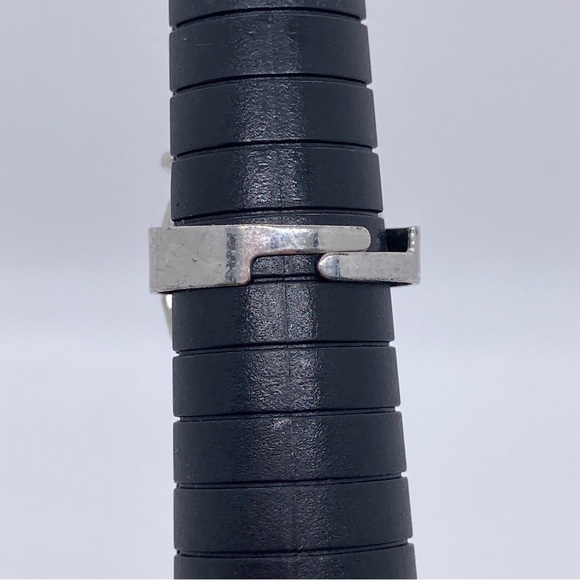 Faux Turquoise Silver Tone Ring Rhinestone Accents Adjustable Size Bohemian - Picture 2 of 3